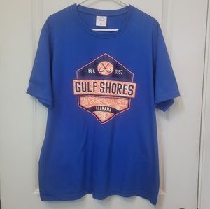 Men XL cotton blue orange short sleeve graphic tee GULF SHORES by SPICY TUNA